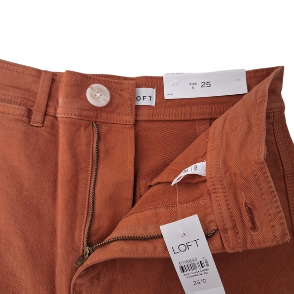 NWT Loft Made And Loved High-Rise Cotton Shorts Pockets Size 25 - Picture 3 of 10